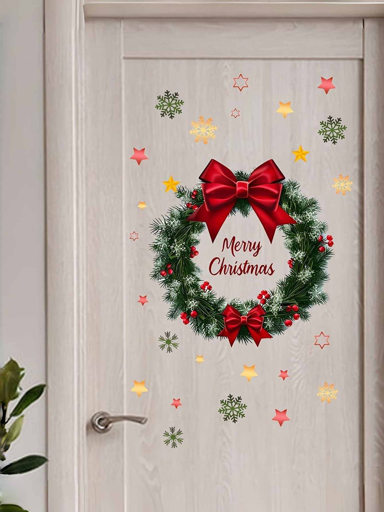 Custom Christmas Wreath Wall Sticker